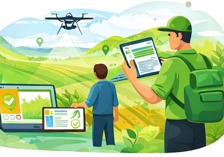 Illustration of field monitoring for crop insurance
