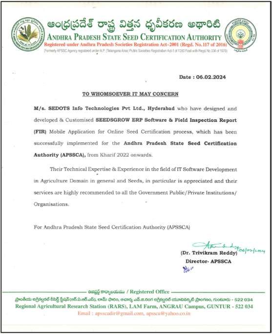 Andhra Pradesh State Seed Certification Authority